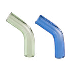 Colored Glass Accessories Bent Glass Mouthpiece Blue Green Front View