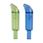 Colored Glass Accessories Curved Mini Bubbler Blue Green Front View