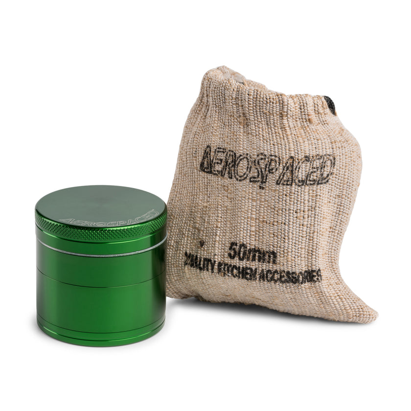 Groove 4 Piece CNC Grinder/Sifter Green with Bag