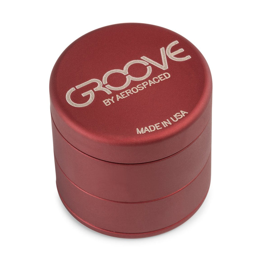 Groove 4 Piece CNC Grinder/Sifter Red
