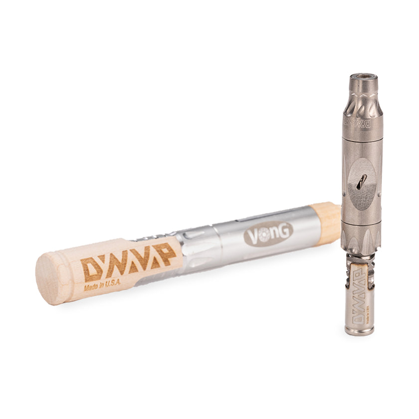 Dynavap Vong Titanium Straight View with Package Container