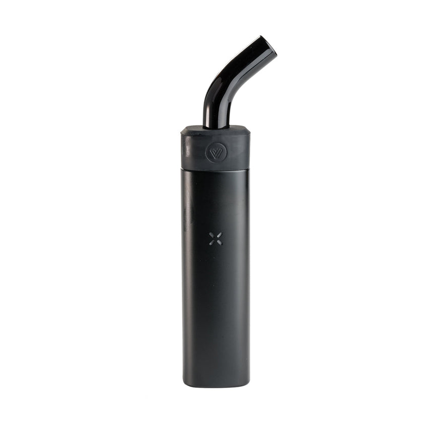 POTV Glass Accessory Adapter for PAX With Bent Glass Mouthpiece Attached