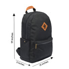 Revelry The Escort Smell Proof Backpack Black Front View Measure