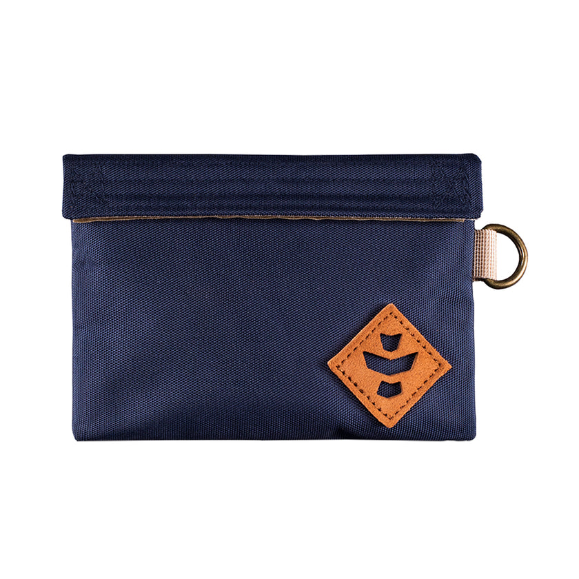 Revelry The mini Confidant Smell Proof Small Stash Bag Navy Blue Front View