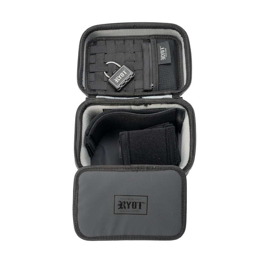 Ryot Safe Case Large Carbon Series Travel Case With Black Full Open View