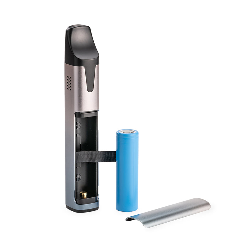 XMAX V3 Pro Vaporizer Silver Back View With Battery Lid